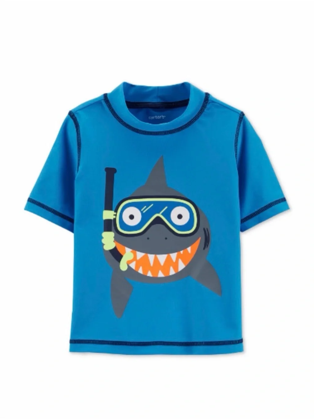 Carter's Bright Blue Shark Snorkel Rash Guard